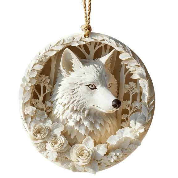 A Christmas Ornament Wolf King Acrylic Flat Hanging Decoration 8Cm For Holiday Parties