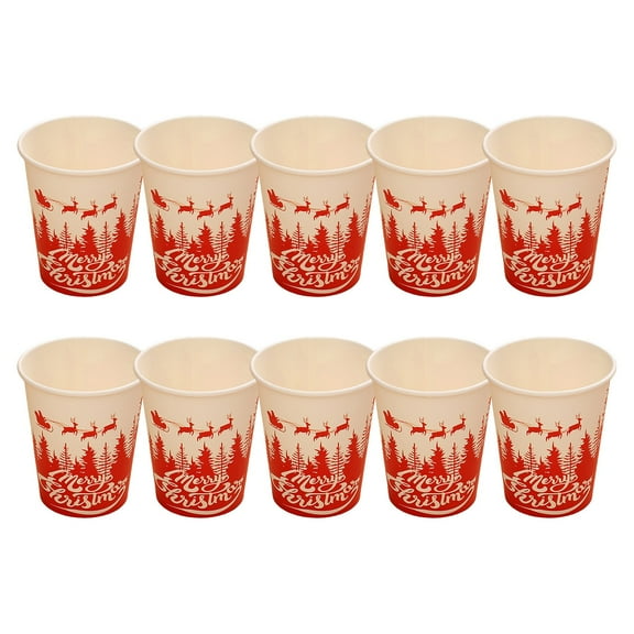 A Christmas Party Disposable Paper Cups Cartoon Santa Claus Design For Beverages 10 Count Style 1