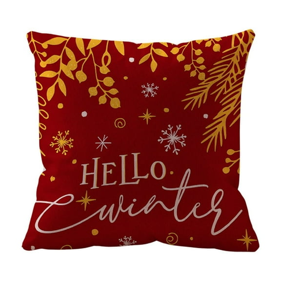A Christmas Pillow Cover Holiday Pillow Case Sofa Cushion Cover Decorative Pillow Cover Linen Pillowcase 18 X 18 Inches 0.18 Pounds