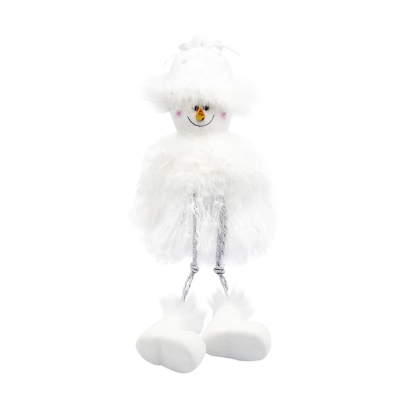 A Christmas Plush Snowman Doll 15 Inch Cloth Cotton Ornament For Tree Decoration Home Decor Holiday Hanging Toy