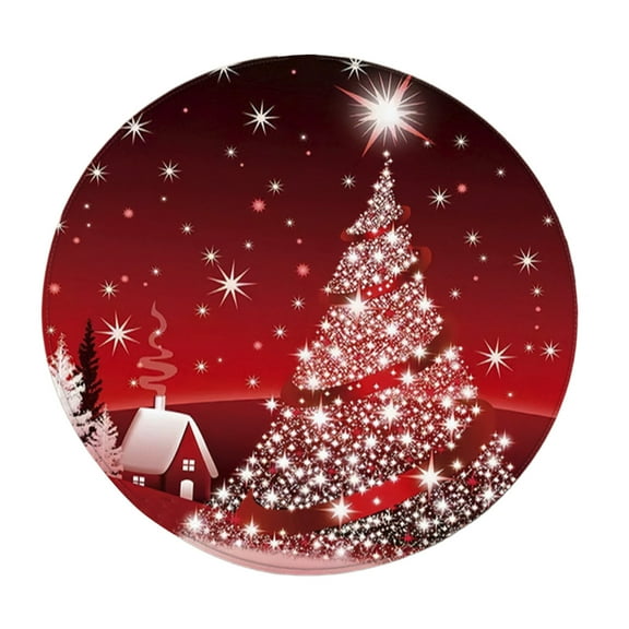 A Christmas Round Rugs Floor Mat Doormat Holiday Decorative Mat For Living Room Bedroom Kitchen Bathroom Entryway Soft Non-Slip Indoor Outdoor Use