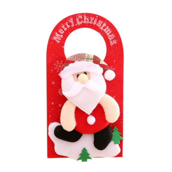 A Christmas Santa Reindeer Snowman Door Hanger 22X11.5Cm, Decorative Sign For Handle And Knob