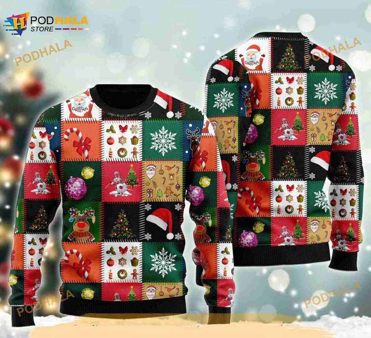 A Christmas Scene Ugly 3D Funny Ugly Sweater - Walmart.com