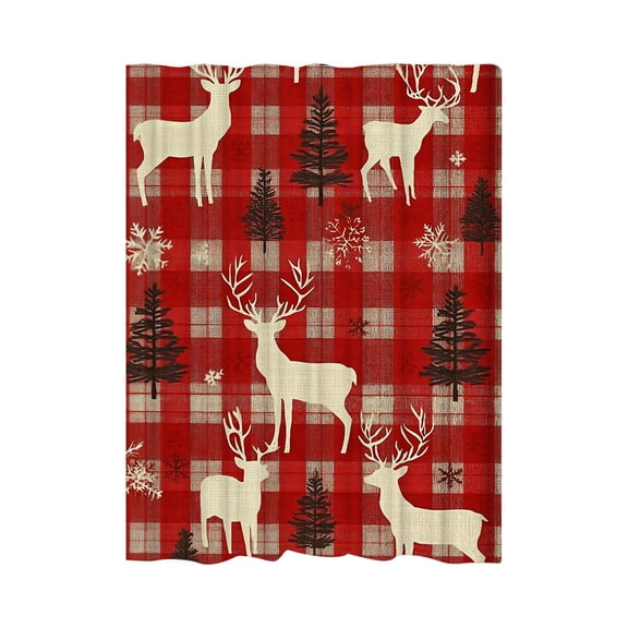 A Christmas Shower Curtain With Tree Pattern Waterproof Polyester Fabric Bathroom Decor Set Includes 12 Hooks For Bathtub Shower Stall 59.06X70.87 Inches