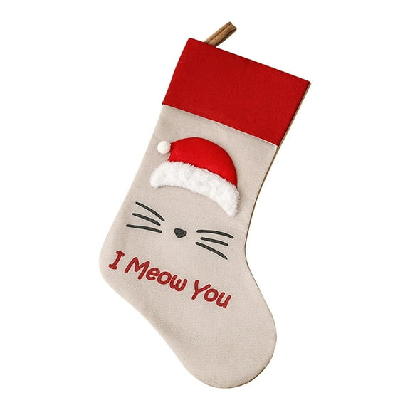 A Christmas Stocking With Dog Paw Design Tree Pendant For Holiday Decorations Gift Bag Seasonal Home Festivities Party Use