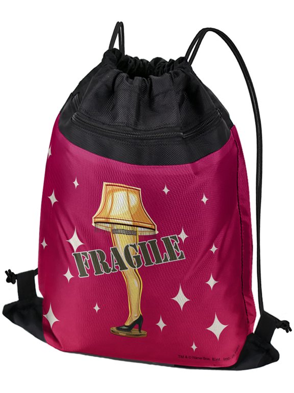 A Christmas Story Fragile Drawstring Backpack Sports Bag Sackpack 17" x 13", Perfect for Gym, Yoga or Practice