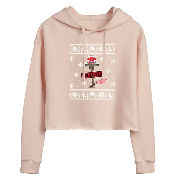 A Christmas Story - Fragile X - Juniors Cropped Pullover Hoodie