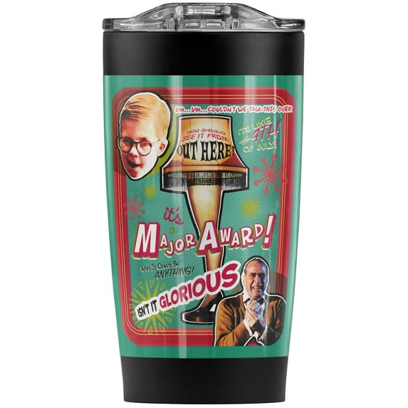 A Christmas Story Glorious Major Award Stainless Steel Tumbler 20 oz Coffee Travel Mug/Cup, Vacuum Insulated & Double Wall with Leakproof Sliding Lid | Great for Hot Drinks and Cold Beverages