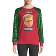 thumbnail image 1 of A Christmas Story Juniors' "Ohhhh Fuuudge!" Sequin Sleeve Graphic Raglan Sweater, 1 of 6