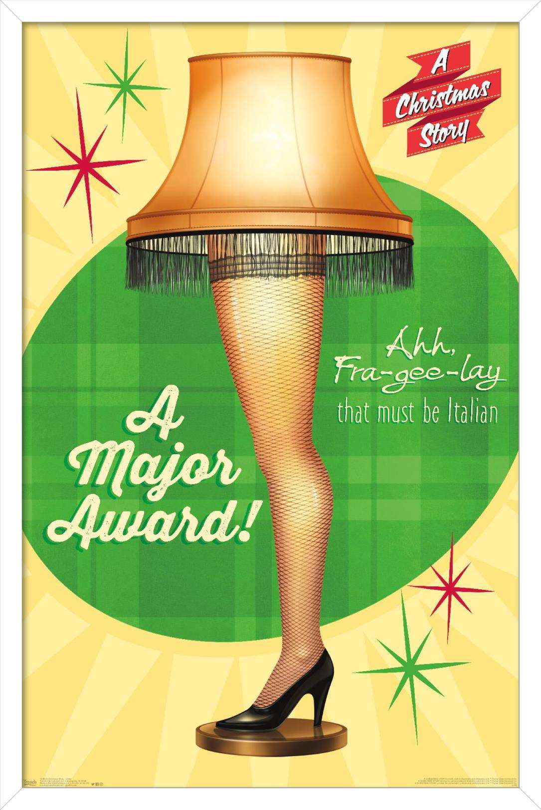A Christmas Story - Lamp Wall Poster, 14.725" x 22.375", Framed