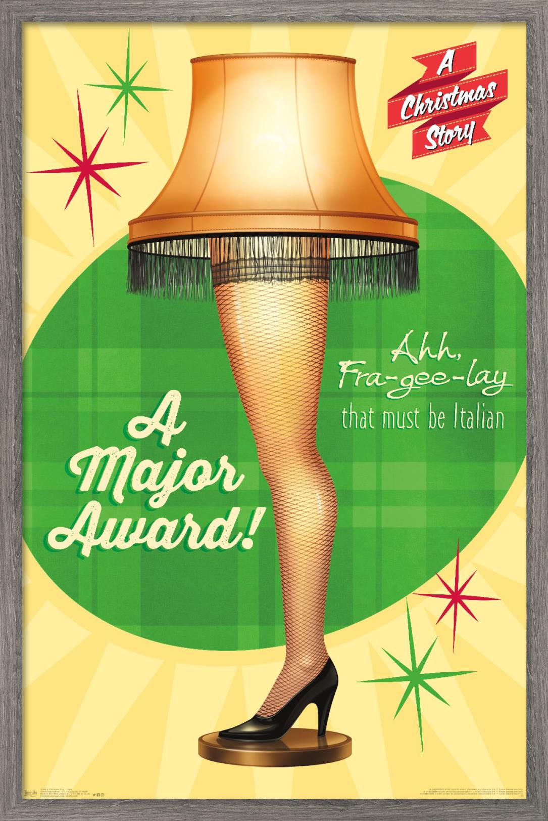 A Christmas Story - Lamp Wall Poster, 14.725" x 22.375", Framed