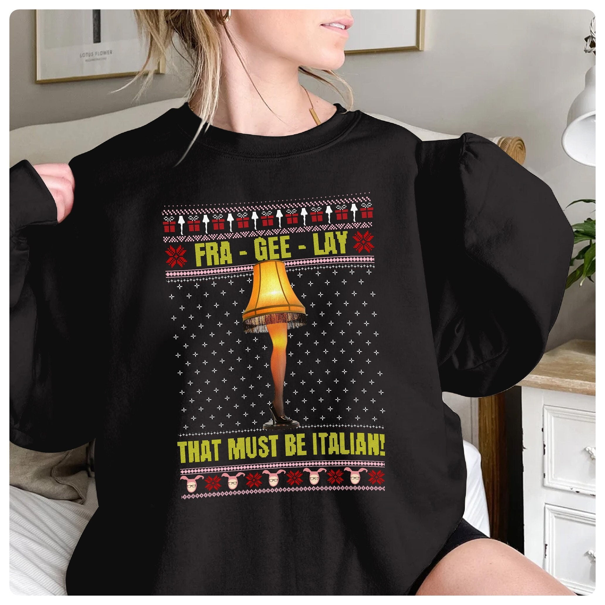 A Christmas Story Leg Lamp Ugly Christmas Sweater, Ralphie Sweatshirt