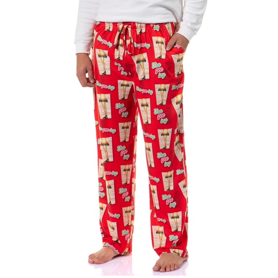 A Christmas Story Men's Leg Lamp Fra-Gee-Lay Tossed Sleep Pajama Pants For Adults