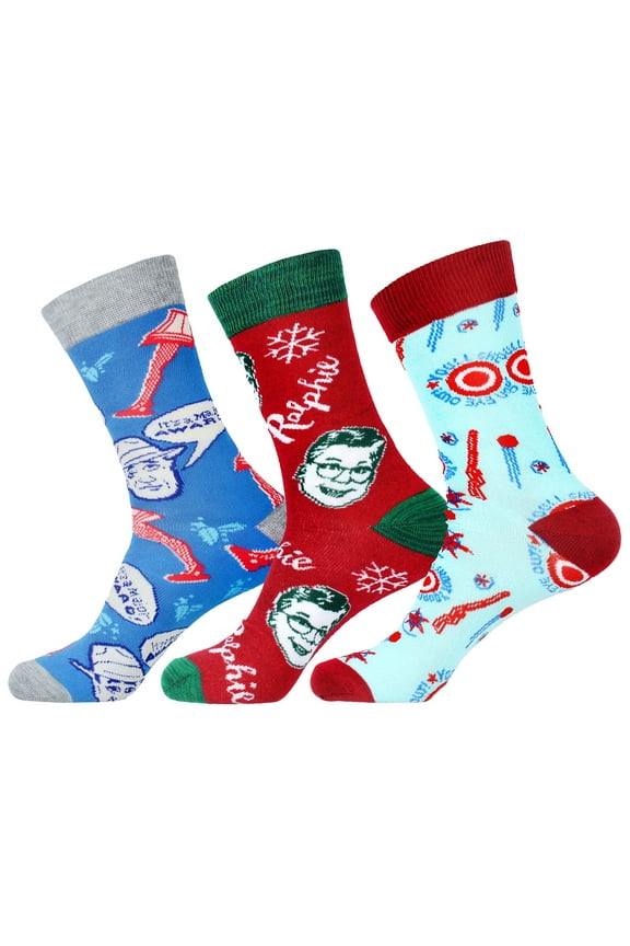 A Christmas Story Adult Movie Inspired Design 3 Pack Crew Socks