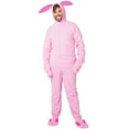 thumbnail image 1 of A Christmas Story Men's Ralphie Deranged Pink Bunny Suit Hooded Pajamas, 1 of 4