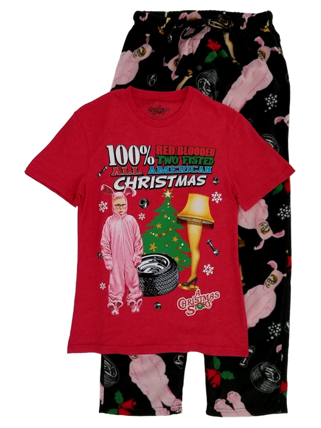 A Christmas Story Mens 2PC Ralphie Leg Lamp Sleep Set Sleepwear Pajama Set - Walmart.com