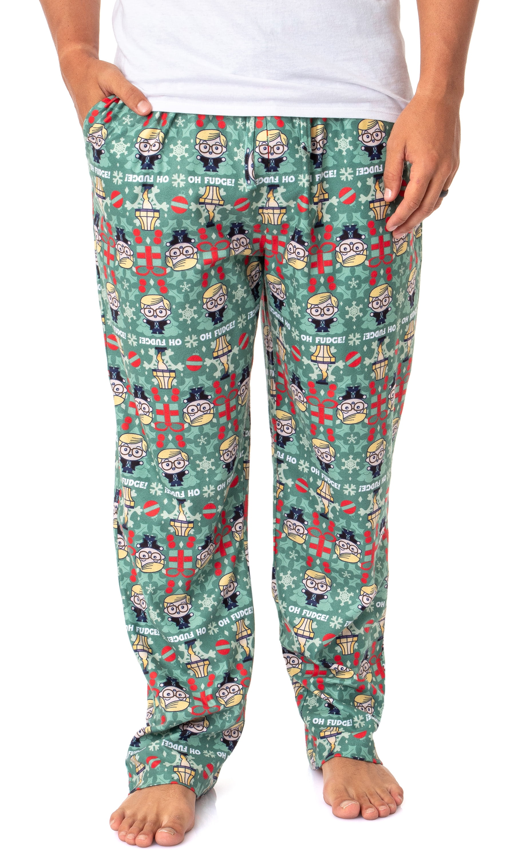 A Christmas Story Mens' Chibi Ralphie Oh Fudge! Leg Lamp Sleep Pajama Pants (3X)