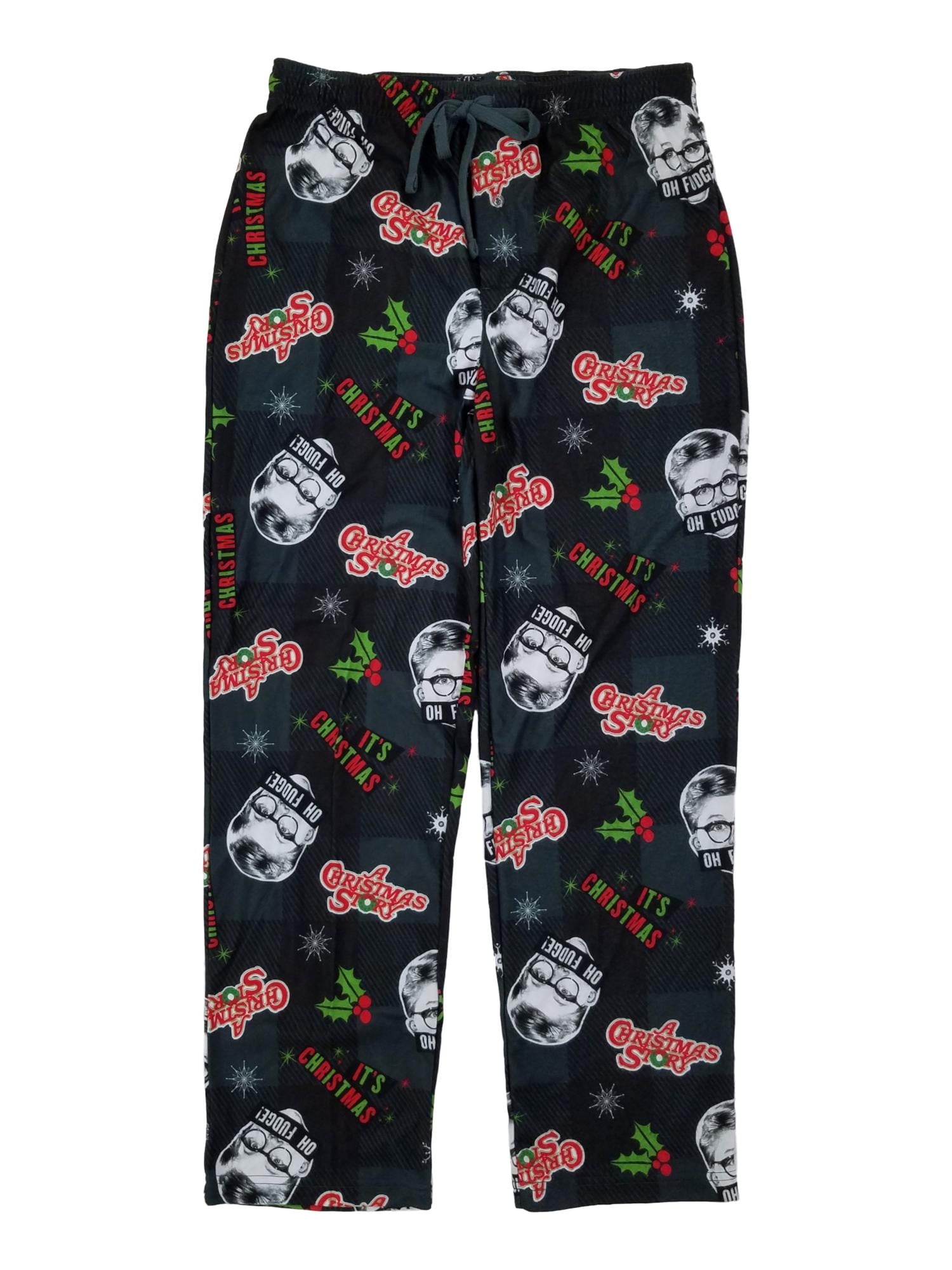 A Christmas Story Mens Gray Plaid Flannel Lounge Sleep Pants - Main Image