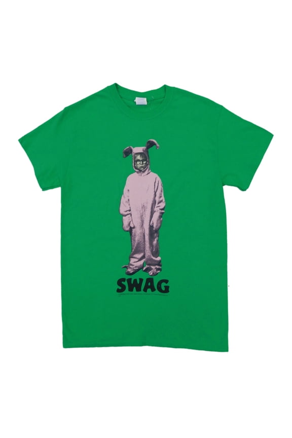 Mens Green Ralphie Bunnie Suit Swag T-Shirt Small