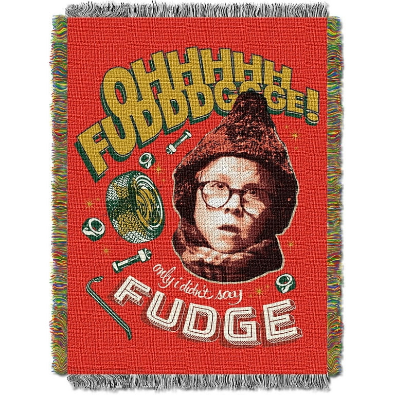 A Christmas Story Oh Fudge Holiday Woven Tapestry Throw Blanket