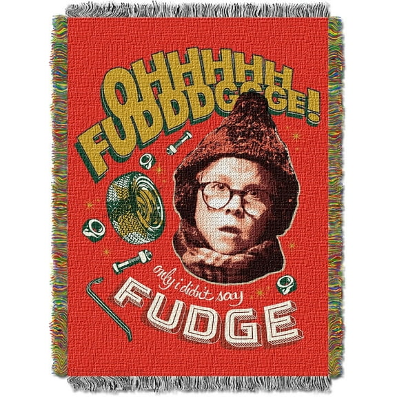 A Christmas Story Oh Fudge Holiday Woven Tapestry Throw Blanket