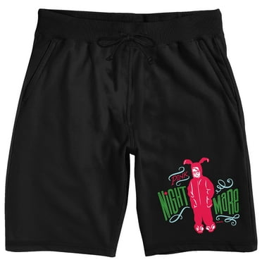A Christmas Story Pink Nightmare Men's Black Sleep Pajama Shorts-XXL