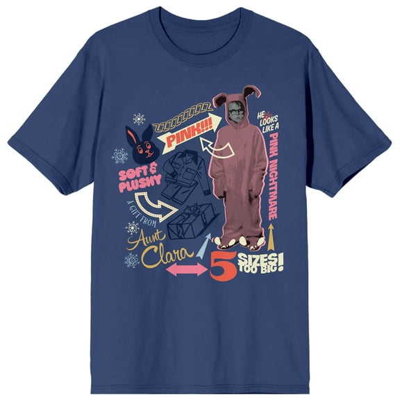 A Christmas Story Pink Nightmare Unisex Navy T-shirt-3XL