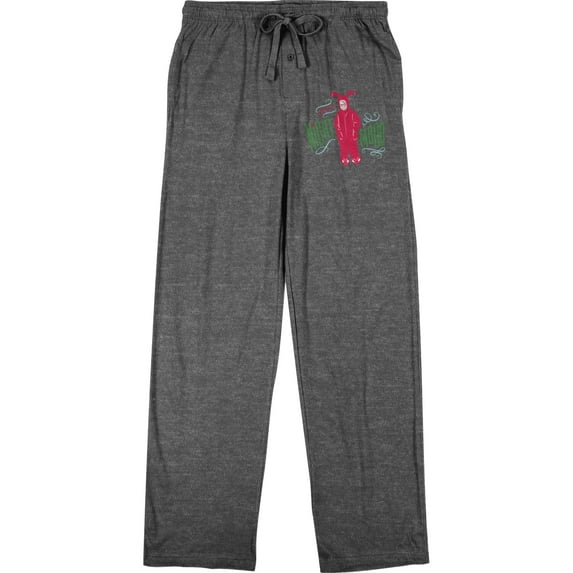 A Christmas Story Ralphie Parker Pink Nightmare Costume Men's Graphite Heather Pajama Pants-XXL