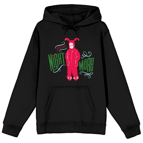A Christmas Story Ralphie Pink Bunny Pajamas Men's Black Sweatshirt-M