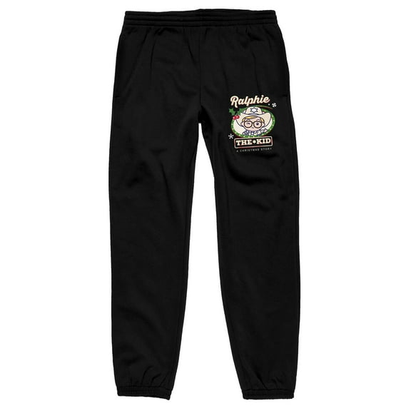 A Christmas Story Ralphie The Kid Men's Black Jogger Pants-Large