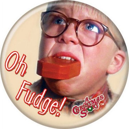A Christmas Story Shoot Oh Fudge Licensed 1.25 Inch Button 83180