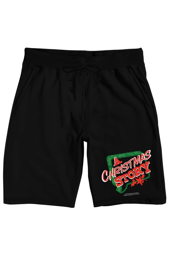 A Christmas Story Text Bubble Logo Men's Black Sleep Pajama Pants-XL