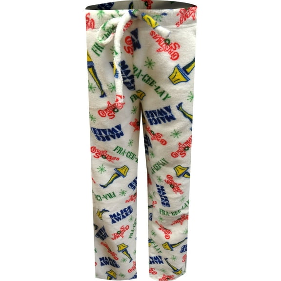 A Christmas Story Womens Christmas Story Leg Lamp Major Award Junior Cut Plush Lounge Pants (Large)