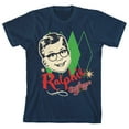 thumbnail image 1 of A Christmas Tee Ralphie Diamond Portrait Art Crew Neck Short Sleeve Navy Blue Boy's T-shirt-Large, 1 of 7