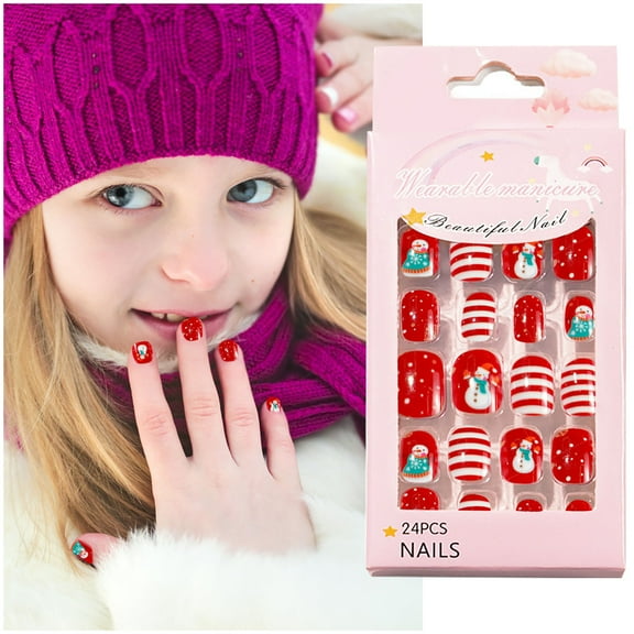 A Christmas Themed Sticker Pack For Kids With 24 Adorable And Durable Designs Easy Application Safe Wear Festive Manicure 24PCS