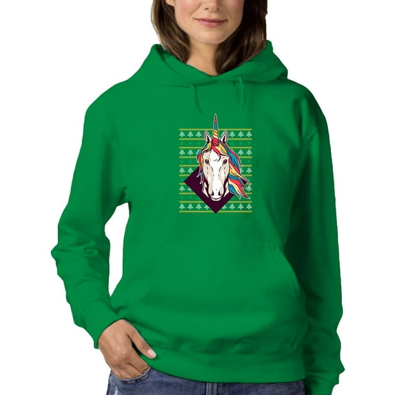 A Christmas Unicorn Hoodie Women -Smartprints Designs, Female Large