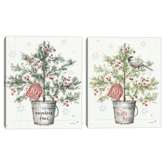 A Christmas Weekend III Greenery, III by Lisa Audit Canvas Art Print Set