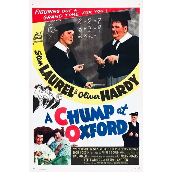 A Chump At Oxford Top And Bottom L-R: Stan Laurel Oliver Hardy On Poster Art 1940 Movie Poster Masterprint