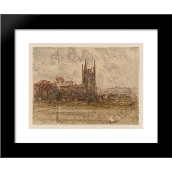 A Church (Possibly at Wrexham) 20x24 Framed Art Print by David Cox