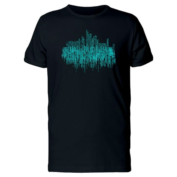 A City In Glitch Numbers T-Shirt Men -Image by Shutterstock, Male x-Large