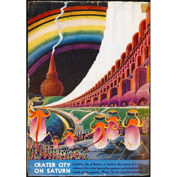 A City On Saturn Poster Print By Mary Evans Picture Library (18 X 24)