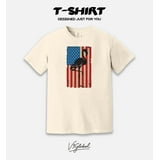 A Classic Patriotic Flamingo with an American Flag Design Comfort Color
