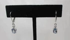 SKEENTUNER A Classy CZ Sterling Silver Everback Earrings Blue Stone