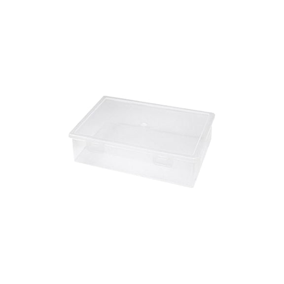 A Clear Plastic Document Storage Box Desktop File Organizer Small 8.7X6.1X2 Inch For Papers Certificates