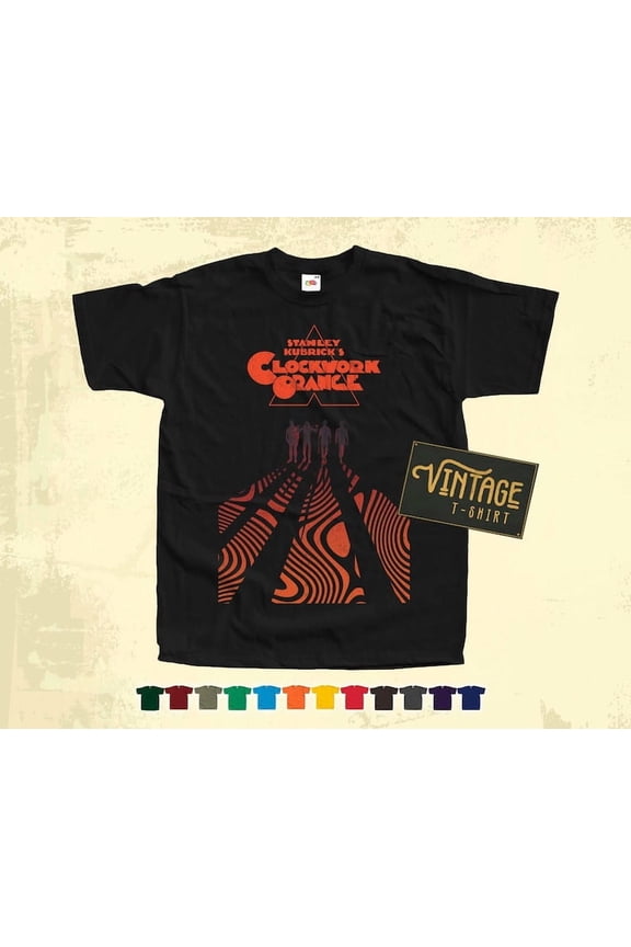 A Clockwork ORANGE 1971 T SHIRT Vintage Tee Cotton Grunge Movie Poster 15 Colors Sizes S-5XL