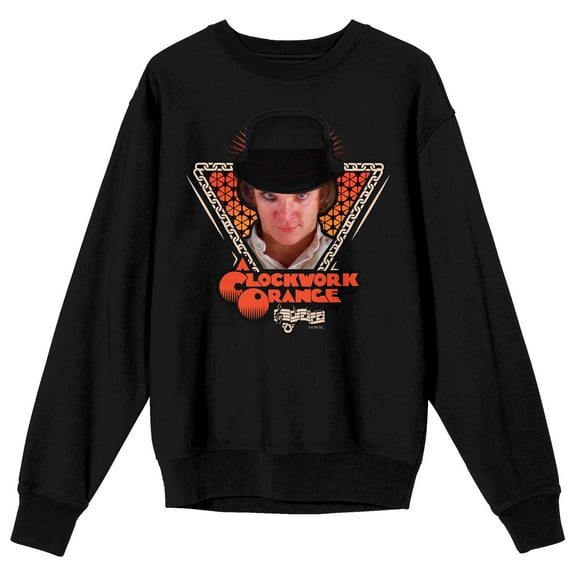 A Clockwork Orange Alex and Title Logo Men's Black Crew Neck Sweatshirt-3XL