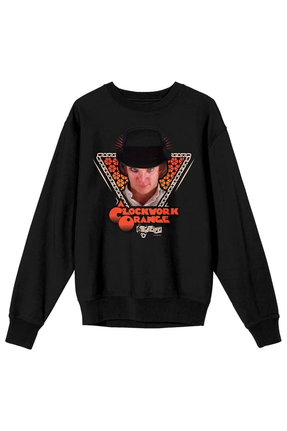 A Clockwork Orange Alex and Title Logo Men's Black Crew Neck Sweatshirt-Large
