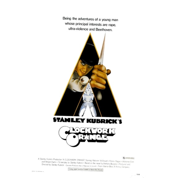 A Clockwork Orange Movie Poster White Reprint 27inx40in for any room 27x40 Square Adults Poster Time