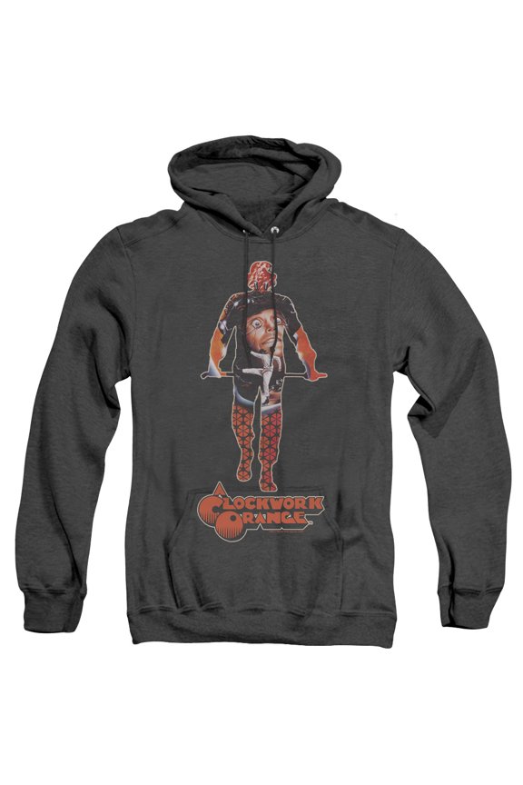 A Clockwork Orange Poster Silhouette Unisex Adult Pull-Over Heather Hoodie (Small) Black