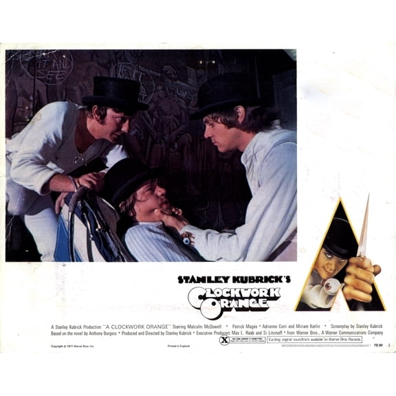 A Clockwork Orange From Left James Marcus Warren Clarke Malcolm Mcdowell 1971 Poster Print